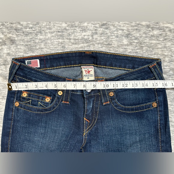 True Religion Johnny Dark Wash Straight Leg Low Rise Size 28 - Picture 7 of 11